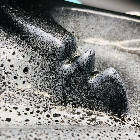 Beauceware Ceramic Ashtray Beauce Pottery #906 Black White Spatter Accent Bowl - Picture 7 of 13